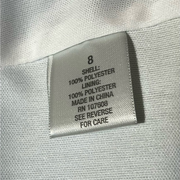 Dress Barn Blue Zig Zag Dress Size 8 Colorful Sleeveless Lined Chiffon Style - Picture 10 of 13